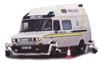 Ambulance with skid frame fitted