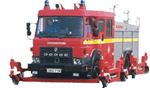 Fire tender with skid frame fitted